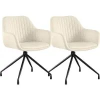 CLP 2er Set Esszimmerstühle Welby 180 Grad Schwenkmechanismus bis 150 kg belastbar creme
