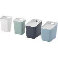 Curver 4er-Set Mülleimer - ABHOLBEREIT - - 2 x 10 l + 2 x 20 l - Weiß/Grün/Blau/Grau