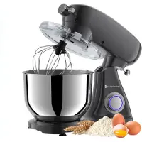 Kitchenbrothers Küchenroboter - Küchenmaschine - 6,2L Rührschüssel - 1800W - Küchenmixer - Aluminium - Anthrazit