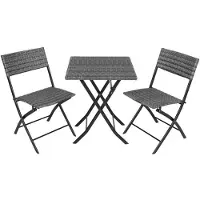 Helloshop26 Gartenmöbelset für 2 Personen grau 2108099