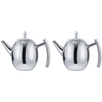 ISTOVO 2X 2L Edelstahl Tee Kanne mit Tee Sieb Tee Kanne mit Tee Kanne Tee Geschirr Sets Tee Kessel Tee Kanne Zur Induktion