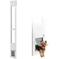 DUOKU Glas-Schiebetür Katzenklappe--Für Hunde und Katzen geeignet-Höhenverstellbar von 1927 bis 2049 mm-Größe M