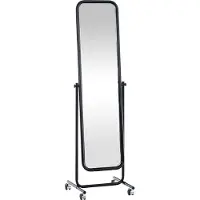 CLP Standspiegel Medusa mit Laufrollen neigbar und 360 Grad drehbar schwarz