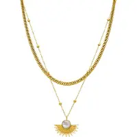 Luxenter Halskette mit weißem Perlmutt in 18K Gold - Sycu