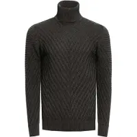 Rusty neal Fein gestrickter Turtleneck-Pullover mit V-Muster