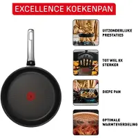 Tefal Excellence G3200602, Rund, Allzweckpfanne, Schwarz, Aluminium, Thermo-Punkt, Keramik, Elektro, Gas, Halogen, Induktion, Versiegelte Platte