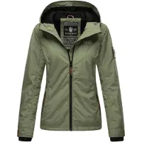 MARIKOO Damen Übergangsjacke – Brombeere, leicht mit Kapuze & Kragen