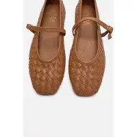 Forever & Always Yevora Leder Geflochtener Riemen Ballerina