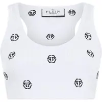 Philipp Plein Ribbed Mini Tank Top Monogram Monogram