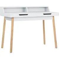 CLP Schreibtisch Eaton Holztisch mit zwei Schubladen weiß Größe 140 cm
