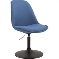 CLP Esszimmerstuhl Maverick Stoff drehbar und stufenlos verstellbar blau Gestell Farbe schwarz