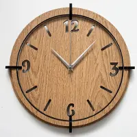Sentop Moderne 3D-Wanduhr in Eichenoptik | EICHE Silberne Hände 50 cm