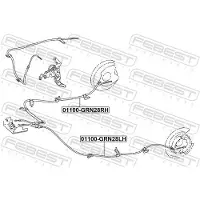 FEBEST Seilzug, Feststellbremse 01100grn28rh hinten rechts für TOYOTA
