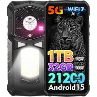 Ulefone Armor 29 Ultra Outdoor Handy 5G AI Smartphone 32GB+1TB, 6,67" FHD+ 120Hz AMOLED+1,04" Android 15, 21200mAh 120W 64MP Nachtsicht /WiFi7/NFC