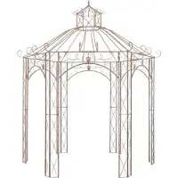 vidaXL Gartenpavillon Antikbraun 3 m Eisen