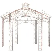 vidaXL Gartenpavillon Antikbraun 4 m Eisen