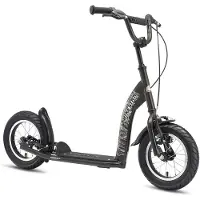 Bikestar Tretroller Kinderroller ab 6 - 7 Jahre | 12 Zoll Sport Edition | Schwarz (matt)