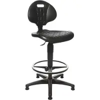 Topstar Arbeitsstuhl TEC 20 Sitz PolyurethanSchaum schwarz Sitzhöhe 590-840 mm mit Gleiter /Fußring