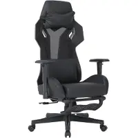 Home24 Gamingchair - Anthrazit / Schwarz - Mesh / Kunstleder