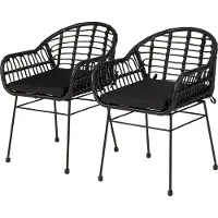 Home24 Gartenstuhl - 2er-Set - Polyrattan / Stahl
