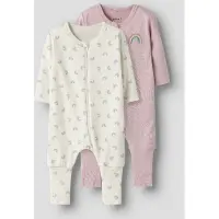 Name it Schlafanzug "NBFNIGHTSUIT 2P ZIP FF JET RAINBOW NOOS" Packung, 2 aus Baumwolle, regular fit, pflegeleichtes Jersey-Material