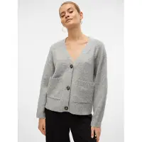 Vero Moda Strickjacke "VMBOOM LS V-NECK BUTTON CARDIGAN GA NOOS" Materialmix, loose fit