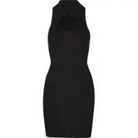 Urban Classics Ladies Cut Out Sleevless Dress Black Größe: L | Minikleider Outlet | Damen | Schwarz