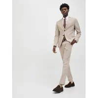 Jack & Jones Anzug "JPRCOSTA SUIT" Set, 2 tlg. tlg. sehr schmal aus Polyester, sehr schmale Passform, mit Reverskragen, Langarm-Sakko