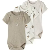 Name it Kurzarmbody "NBNBODY 3P SS ANIMAL NOOS" Packung, 3 tlg.
