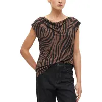 s.Oliver Black Label Kurzarmshirt Sommerbluse mit Animal-Print / aus Viskose