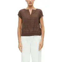 s.Oliver Black Label Kurzarmbluse Sommerbluse - kurz und mit feiner Struktur