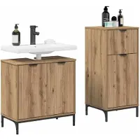 vidaXL Badezimmermöbel-Set 2 Stk. Artisan-Eiche 39,5 x 36 x 88 cm
