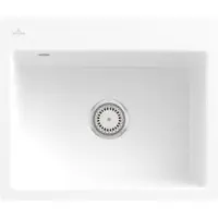 Villeroy & Boch V&B bündige Spüle Subway 60 S Flat mit Ablaufgarnitur, Handbetätigung, weiß
