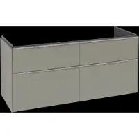 Villeroy & Boch Subway 3.0 Waschbeckenunterschrank, 4 Auszüge, 1272x576x478mm, C56800VM, Farbe: Front/Korpus: Taupe, Griff: Aluminium glänzend