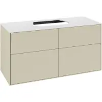 Villeroy & Boch Finion Waschtischunterschrank, 4 Auszüge, 1200x603x501mm, Glass White Matt, F38100HJ
