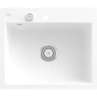 Villeroy & Boch Keramikspüle 33092FRW, Subway 60 S flat Flächenbündige Spüle - inkl.
