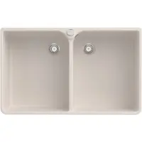 Villeroy & Boch VB Spülstein 90 X Spülstein Doppelbecken 639002 900x550mm Crema CeramicPlus