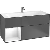 Villeroy & Boch V&B Waschtischunterschrank Wandbeleuchtung Finion 119,6x59,1cm, Rg l wh. m Lac, Anthrac. m