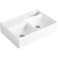Villeroy & Boch Keramikspüle 632392M1, Spülstein Doppelbecken Spülsteine - inkl.