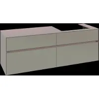 Villeroy & Boch Collaro Waschbeckenunterschrank, Wandmontage, 4 Auszüge SoftClose, Waschbecken rechts, 1600x548x500mm, C02300VM, Farbe: Front/Korpus: Taupe, Griff: Taupe