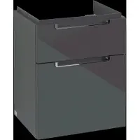 Villeroy & Boch V&B Waschtischunterschrank Subway 2.0 48,5x59x38cm, Griff chrom, glossy grey