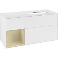 Villeroy & Boch V&B Waschtischunterschrank Finion 120cm, Pl w m, Rg l si G m La, wh. m Lac