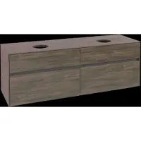 Villeroy & Boch Collaro Waschbeckenunterschrank, Wandmontage, 4 Auszüge, für 2 Waschbecken, 1600x548x500mm, C05200VH, Farbe: Front/Korpus: Arizona Oak, Griff: Graphite