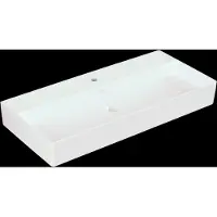 Villeroy & Boch Memento 2.0 Wandwaschbecken, 1 Hahnloch, ohne Überlauf, geschliffen, 1000x470mm, 4A221HR1, Farbe: Weiß CeramicPlus