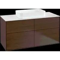 Villeroy & Boch V&B Waschtischunterschrank Finion 120x60,3x50,1cm, Gl. wh. m, wal veneer