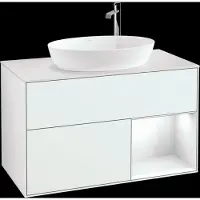 Villeroy & Boch V&B Waschtischunterschrank Finion 100, Pl w m, Rg glo wh. Lac, glo wh. Lac