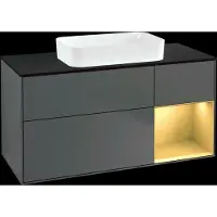 Villeroy & Boch V&B Waschtischunterschrank FINION 1200x603x501mm m Apl. Gl bl ma Regalelem