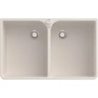 Villeroy & Boch VB Spülstein 80 X Spülstein Doppelbecken 638002 795x500mm Crema CeramicPlus