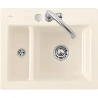 Villeroy & Boch Einbauspüle XM FLAT SUBWAY 585 x 475 mm Exzenterbetätigung ivory