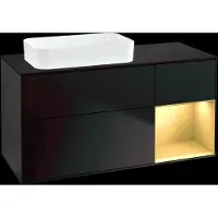 Villeroy & Boch V&B Waschtischunterschrank Finion 120x60 cm, Reg re gol m, bla m lacquer